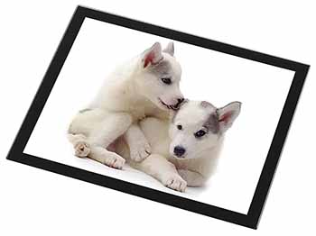 Siberian Husky Black Rim High Quality Glass Placemat