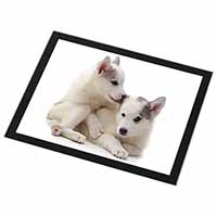 Siberian Husky Black Rim High Quality Glass Placemat