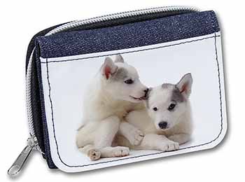 Siberian Husky Unisex Denim Purse Wallet