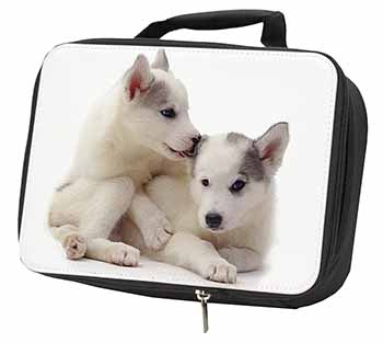 Siberian Husky Black Insulated School Lunch Box/Picnic Bag