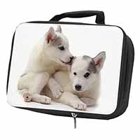 Siberian Husky Black Insulated School Lunch Box/Picnic Bag