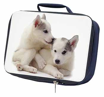 Siberian Husky Navy Insulated School Lunch Box/Picnic Bag