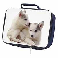 Siberian Husky Navy Insulated School Lunch Box/Picnic Bag