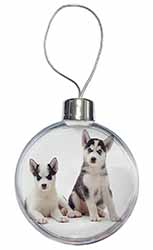 Siberian Huskies Christmas Bauble