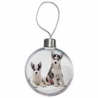 Siberian Huskies Christmas Bauble