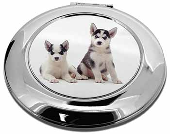 Siberian Huskies Make-Up Round Compact Mirror