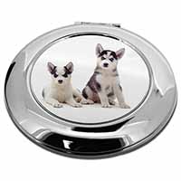 Siberian Huskies Make-Up Round Compact Mirror