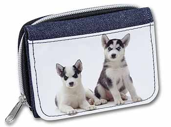 Siberian Huskies Unisex Denim Purse Wallet