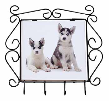 Siberian Huskies Wrought Iron Key Holder Hooks