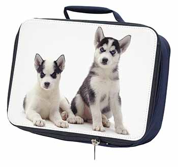 Siberian Huskies Navy Insulated School Lunch Box/Picnic Bag