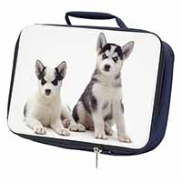 Siberian Huskies Navy Insulated School Lunch Box/Picnic Bag