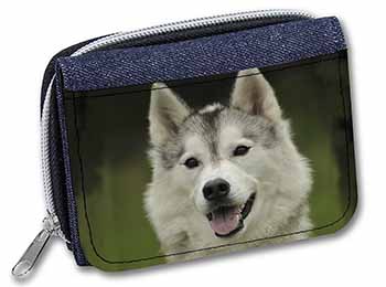 Siberian Husky Dog Unisex Denim Purse Wallet