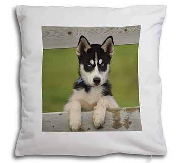 Husky Puppy Dog Soft White Velvet Feel Scatter Cushion