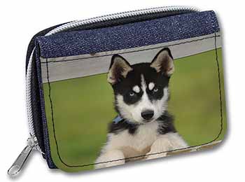 Husky Puppy Dog Unisex Denim Purse Wallet