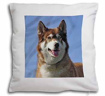 Red Husky Dog Soft White Velvet Feel Scatter Cushion