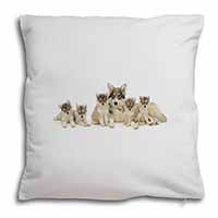 Utonagan Puppy Dogs Soft White Velvet Feel Scatter Cushion