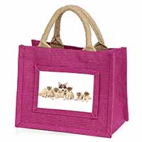 Utonagan Puppy Dogs Little Girls Small Pink Jute Shopping Bag