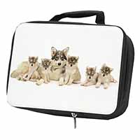 Utonagan Puppy Dogs Black Insulated School Lunch Box/Picnic Bag
