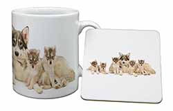 Utonagan Puppy Dogs Mug and Coaster Set