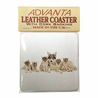 Utonagan Puppy Dogs Single Leather Photo Coaster