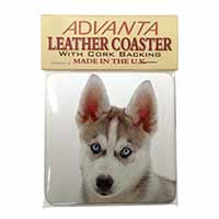 Siberian Husky Single Leather Photo Coaster