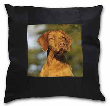 Hungarian Vizsla Wirehaired Dog Black Satin Feel Scatter Cushion