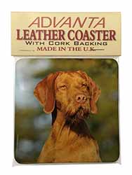 Hungarian Vizsla Wirehaired Dog Single Leather Photo Coaster