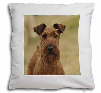 Irish Terrier Dog Soft White Velvet Feel Scatter Cushion