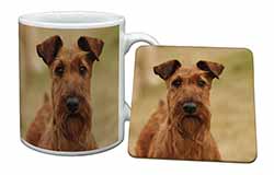 Irish Terrier Dog Mug and Coaster Set