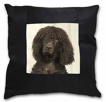 Irish Water Spaniel Dog Black Satin Feel Scatter Cushion