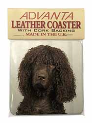 Irish Water Spaniel Dog Single Leather Photo Coaster