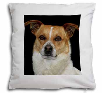 Jack Russell Terrier Dog Soft White Velvet Feel Scatter Cushion