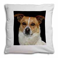 Jack Russell Terrier Dog Soft White Velvet Feel Scatter Cushion