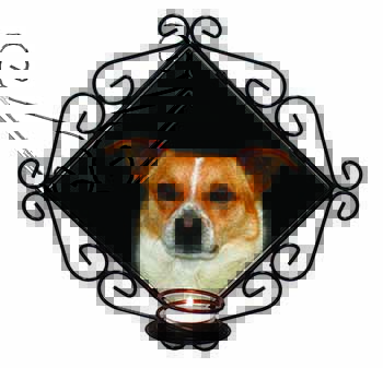 Jack Russell Terrier Dog Wrought Iron Wall Art Candle Holder
