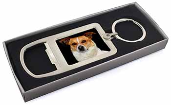 Jack Russell Terrier Dog Chrome Metal Bottle Opener Keyring in Box
