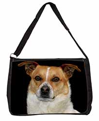 Jack Russell Terrier Dog Large Black Laptop Shoulder Bag School/College