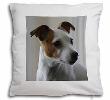 Jack Russell Terrier Dog Soft White Velvet Feel Scatter Cushion