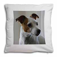 Jack Russell Terrier Dog Soft White Velvet Feel Scatter Cushion