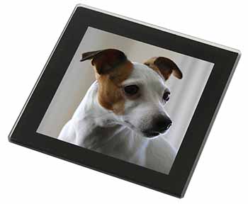 Jack Russell Terrier Dog Black Rim High Quality Glass Coaster