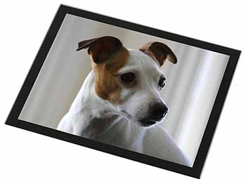 Jack Russell Terrier Dog Black Rim High Quality Glass Placemat