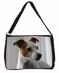 Jack Russell Terrier Dog Large Black Laptop Shoulder Bag School/College