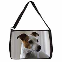 Jack Russell Terrier Dog Large Black Laptop Shoulder Bag School/College