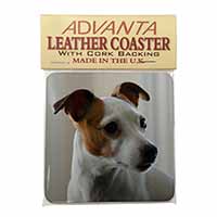 Jack Russell Terrier Dog Single Leather Photo Coaster