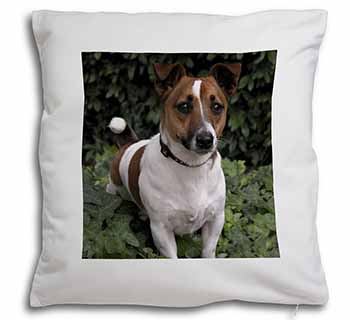 Jack Russell Terrier Dog Soft White Velvet Feel Scatter Cushion