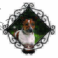Jack Russell Terrier Dog Wrought Iron Wall Art Candle Holder