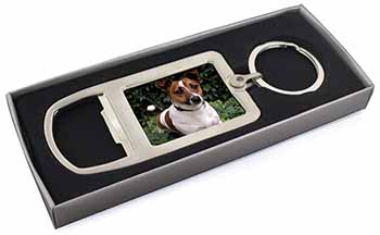 Jack Russell Terrier Dog Chrome Metal Bottle Opener Keyring in Box