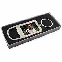 Jack Russell Terrier Dog Chrome Metal Bottle Opener Keyring in Box