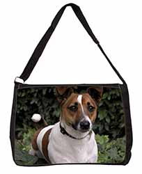 Jack Russell Terrier Dog Large Black Laptop Shoulder Bag School/College