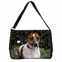 Jack Russell Terrier Dog Large Black Laptop Shoulder Bag School/College
