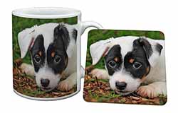 Jack Russell Puppy Dog Mug and Coaster Set